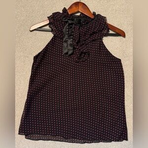 B Wear Vintage Black and Maroon Polka Dot Women's Top